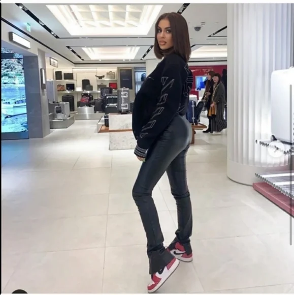 Zara Extra Long Faux Leather Leggings Pants - Picture 10 of 15